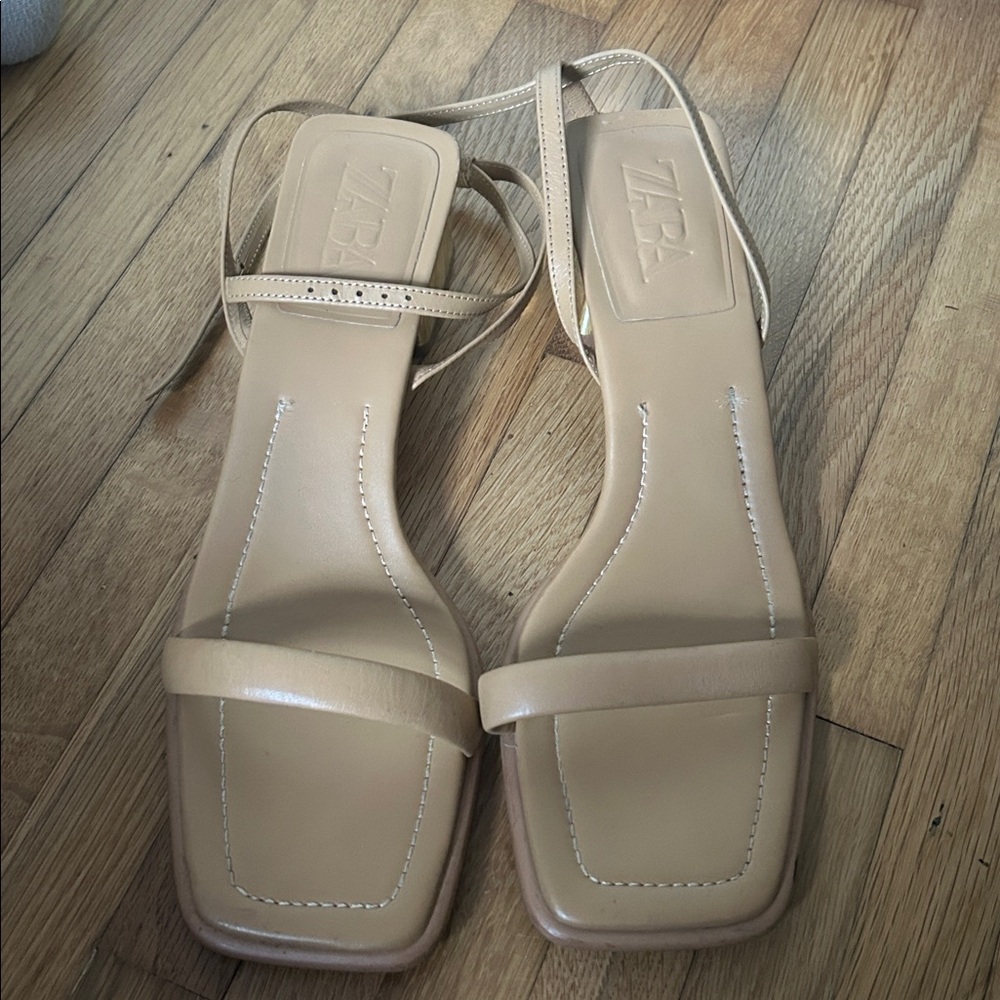 Zara Nude Strappy Sandals
